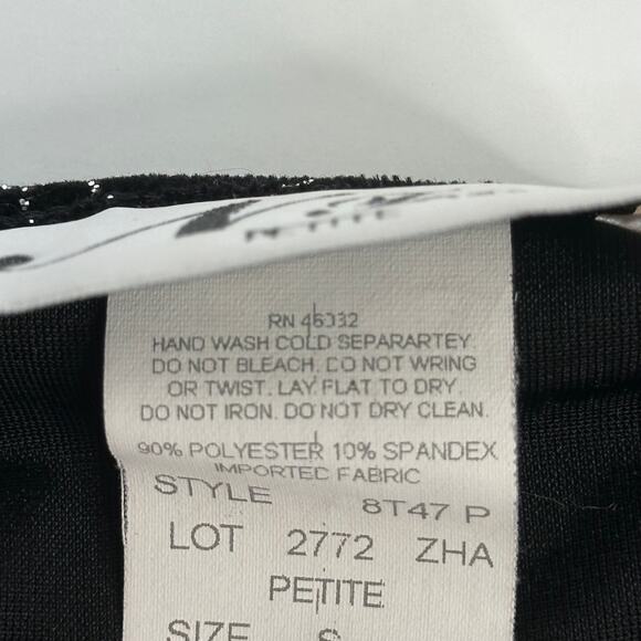 Vintage N Touch Black Velvet Metallic Sparkle Cardigan Top Womens Petite Size PS - Picture 7 of 9